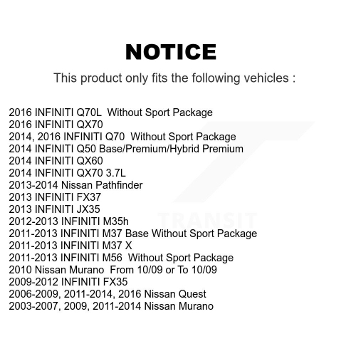 Ensemble de coussinets et patins de stationnement en céramique à disque arrière pour Nissan Murano INFINITI QX60 KGC-103008