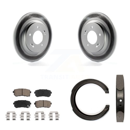 Image 1 de 10.. Ensemble de plaquettes en céramique pour disques arrière et patins de frein de stationnement pour Kia Optima KGC-103226
