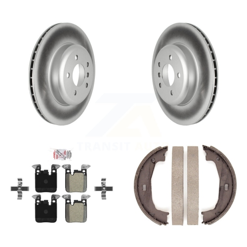 Image 1 of 10.. Rear Disc Coated Rotors Semi-Metallic Pads And Parking Shoes Kit For BMW 428i xDrive 328i KGA-106795