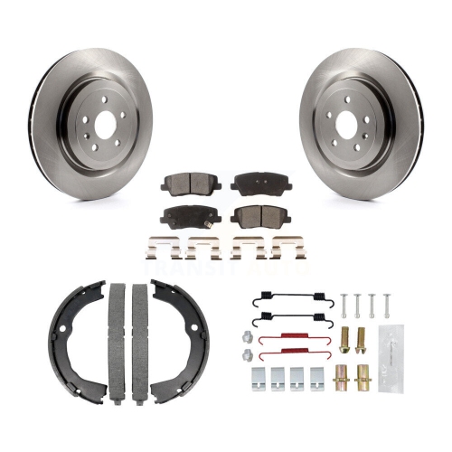 Image 1 de 10.. Disques arrière Semi-métalliques Plaquettes de frein de stationnement et trousse de quincaillerie pour Cadillac CTS K8F-104991