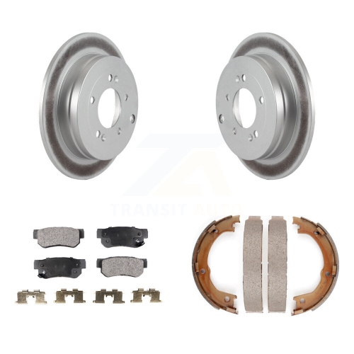 Image 1 of 10.. Rear Disc Coated Rotors Ceramic Pads Parking Brake Shoes Kit For 2006-2009 Hyundai Azera KGT-103909