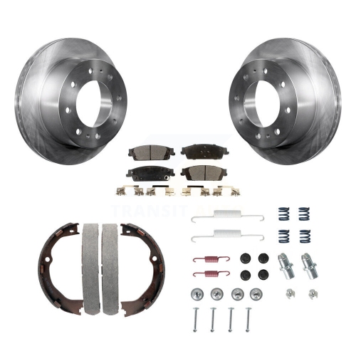 Image 1 de 10.. Disques arrière, plaquettes semi-métalliques, patins de stationnement et quincaillerie pour Chevrolet Suburban K8F-105021