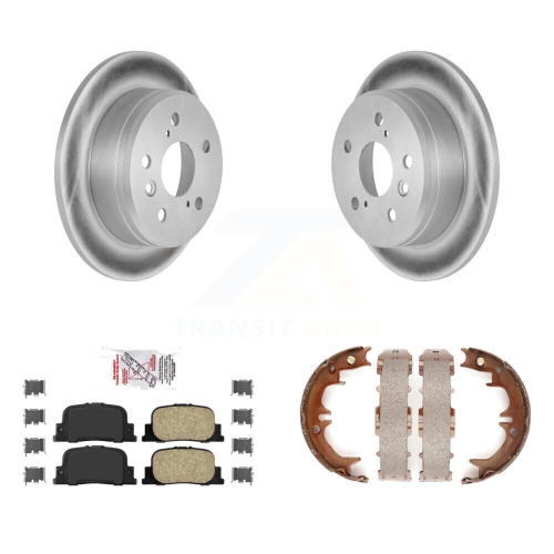 Image 1 de 10.. Disques arrière enduits de disques en céramique Plaquettes de frein de stationnement Kit pour Toyota Camry Lexus ES300 KGA-106860