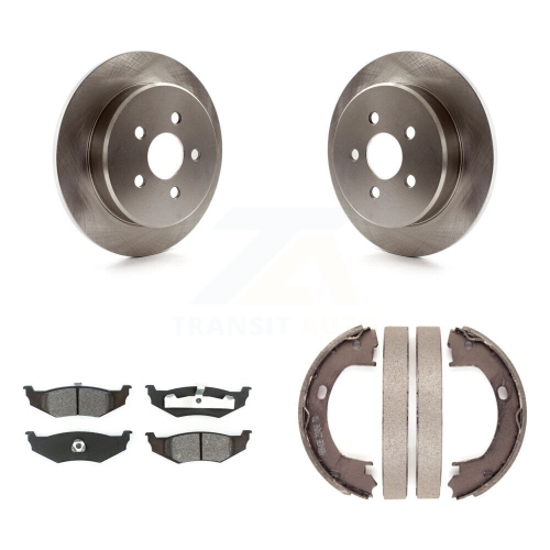 Image 1 of 10.. Rear Disc Rotors Semi-Metallic Pads Parking Shoes Kit For Chrysler PT Cruiser Dodge Neon K8S-104483