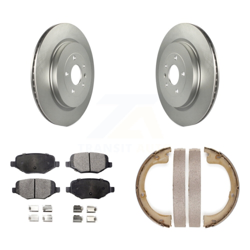 Image 1 de 10.. Jeu de plaquettes en céramique pour disques arrière et patins de frein de stationnement pour Lincoln MKT KGT-103726