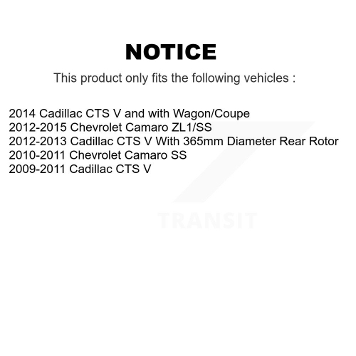 Rear Disc Coated Rotors Semi-Metallic Pads Parking Shoes & Hardware Kit For Chevrolet CTS KGA-106976