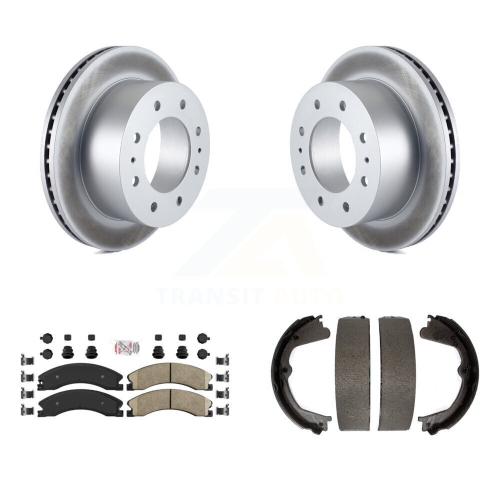 Image 1 de 10.. Ensemble de plaquettes et patins de stationnement en céramique à disques arrière pour Silverado 2500 HD KGA-106659 de Chevrolet