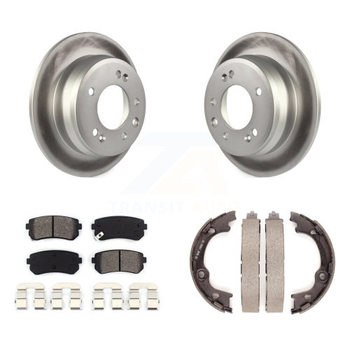 Rear Disc Coated Rotors Semi-Metallic Pads & Parking Shoes Kit For Hyundai Tucson Elantra KGS-103167