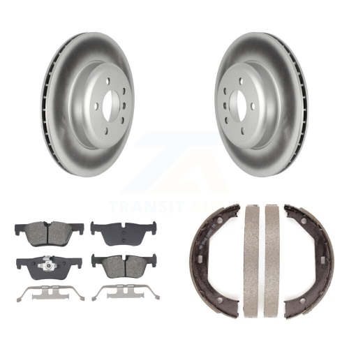 Rear Disc Coated Rotors Semi-Metallic Pads Parking Shoes Kit For BMW 328i GT xDrive 330i KGS-102984
