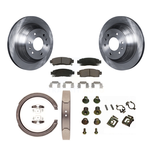 CMX  Rear Disc Rotors Ceramic Pads Parking Shoes Hardware Kit for Chevrolet Gmc Trailblazer Xl K8C-104445