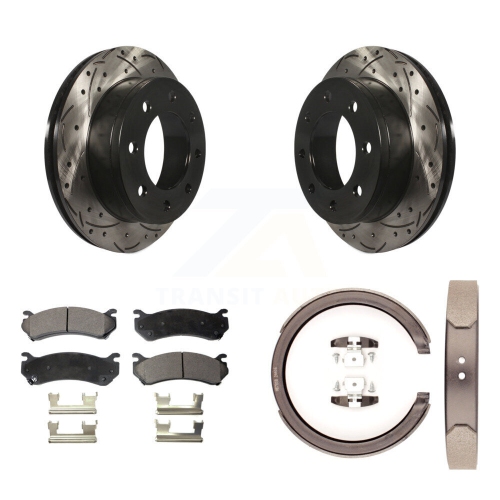 Ensemble de patins de stationnement en céramique à disques perforés et rainurés pour Chevrolet 1500 KDT-101520 de GMC