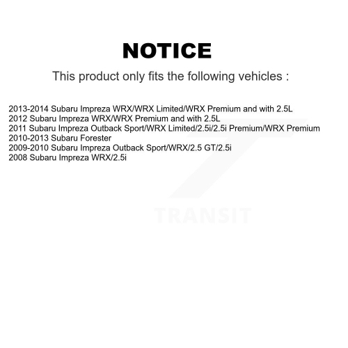 Disques arrière enduits de disques en céramique Plaquettes de frein de stationnement Kit de quincaillerie pour Subaru Impreza KGT-104293