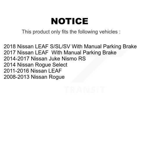 Rear Disc Coated Rotors Semi-Metallic Pads Parking Shoes & Hardware Kit For Nissan Rogue KGS-103542