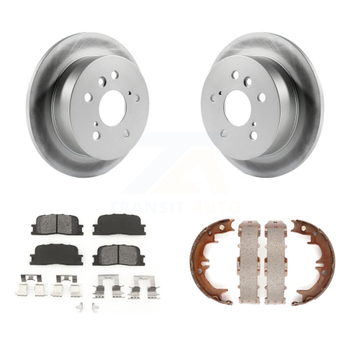 Rear Disc Coated Rotors Semi-Metallic Pads Parking Shoes Kit For Toyota Camry Lexus ES330 KGS-103091