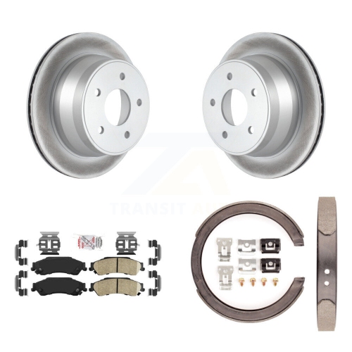Rear Disc Coated Rotors Ceramic Pads Parking Shoes Kit For Chevrolet GMC Blazer S10 Jimmy KGA-106888