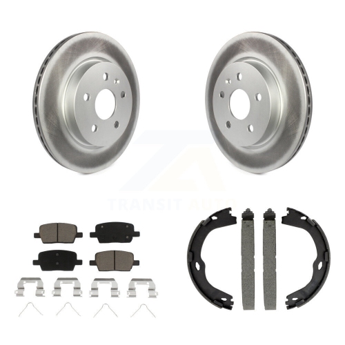 TRANSIT AUTO  Rear Disc Coated Rotors Ceramic Pads And Parking Brake Shoes Kit for Chevrolet Camaro Kgc-103153