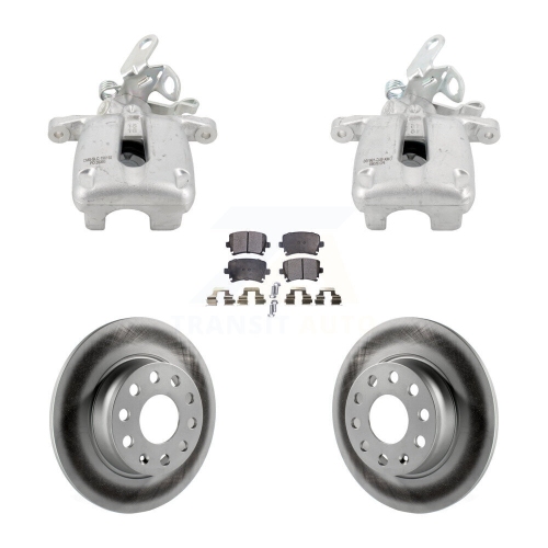 Ensemble de disques enduits d'étrier de frein arrière et plaquettes en céramique pour Volkswagen GTI KCG-101193T