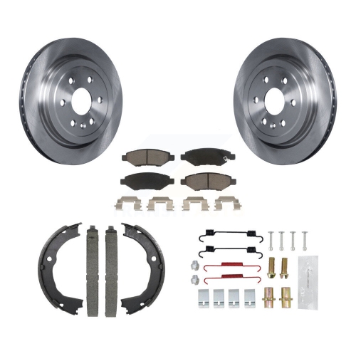 CMX  Rear Disc Rotors Ceramic Pads Parking Brake Shoes Hardware Kit for 2010-2016 Cadillac Srx K8C-104267