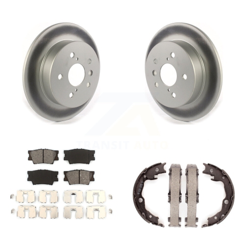 Rear Disc Coated Rotors Semi-Metallic Pads And Parking Brake Shoes Kit For Toyota Camry KGS-102995