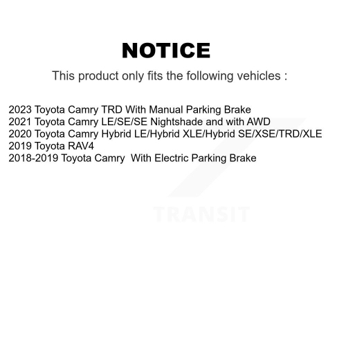 Ensemble plaquettes en céramique pour disques arrière et patins de frein de stationnement pour Toyota Camry RAV4 K8C-104055