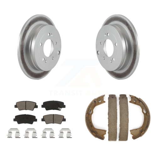 TRANSIT AUTO  Rear Disc Coated Rotors Ceramic Pads Parking Shoes Kit for 2010 Hyundai Azera to 07 06 09 Kgc-103236