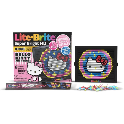 Lite-Brite Super Bright HD, Hello Kitty Edition - Create Art with Light, Enhances Creativity,