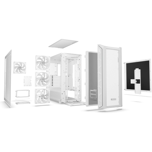 Shadow Base 800 FX - ARGB - 4 Light Wings 140mm PWM Fans - Mid-Tower PC Gaming Case - 420mm radiators or E-ATX motherboards Support -White - BGW64