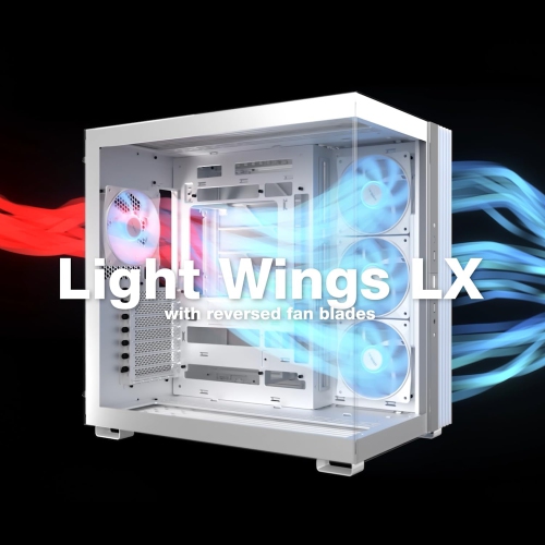 be quiet! Light Base 600 DX White PC Case, Stunning Panoramic View, Show Case, Dual Chamber Design, Solid ARGB LED Strip, Inverted and Horizontal