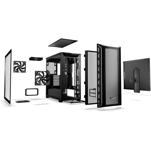 taisez-vous! Shadow Base 800 DX - ARGB - Boîtier de jeu d'ordinateur moyen - Radiateurs 420&nbsp;mm ou prise en charge des cartes mères E-ATX - Noir