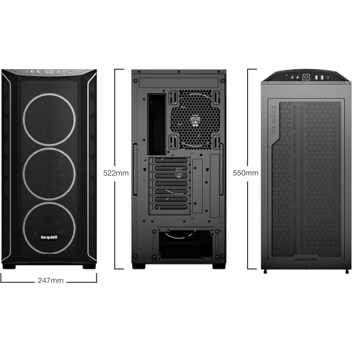 be quiet! Shadow Base 800 FX - ARGB - 4 Light Wings 140mm PWM Fans - Mid-Tower PC Gaming Case - 420mm radiators or E-ATX motherboards Support - Black