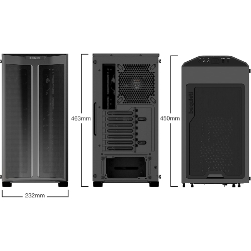 be quiet! Pure Base 500 FX ATX Midi Tower PC case | ARGB | 4 Pre-Installed Light Wings PWM Fans | Tempered Glass Window | Black | BGW43
