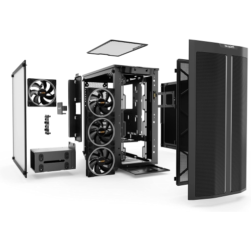 be quiet! Pure Base 500 FX ATX Midi Tower PC case | ARGB | 4 Pre-Installed Light Wings PWM Fans | Tempered Glass Window | Black | BGW43