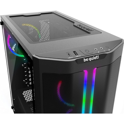 be quiet! Pure Base 500 FX ATX Midi Tower PC case | ARGB | 4 Pre-Installed Light Wings PWM Fans | Tempered Glass Window | Black | BGW43