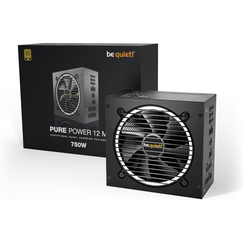 be quiet! Pure Power 12 M 750W ATX 3.1 80 Plus® Gold, Modular Power Supply | for PCIe 5.0 GPUs and GPUs with 6+2 pin connectors, 12VHPWR Cable