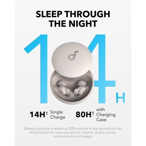 soundcore Sleep A20 by Anker Sleep Earbuds, Noise Blocking Sleep Headphones, Small Earplugs for Side Sleepers, 80H Playtime, Stream Content via