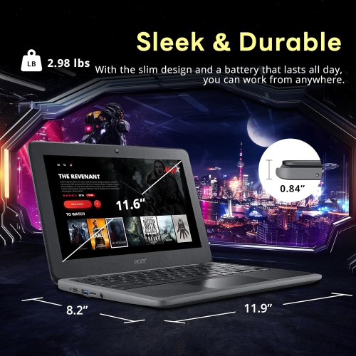 Open Box - Acer Chromebook Spin 11.6" HD Convertible Laptop, Intel Celeron N3350 Processor, 32GB eMMC, 4GB RAM, Integrated Intel HD Graphics 500,