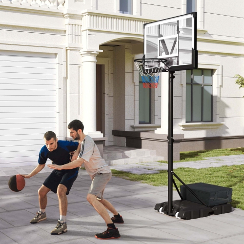 Goplus Basketball Hoop Outdoor System with 45 Inch Shatterproof PC Backboard Wheels