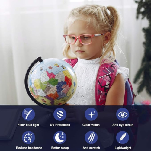 Kids Blue Light Blocking Glasses for Boys Girls Computer Gaming Glasses