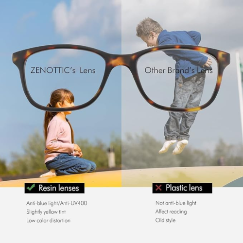 ZENOTTIC Kids Blue Light Blocking Glasses Anti Glare Lens Lightweight Frame Computer Eyeglasses for Boys and Girls