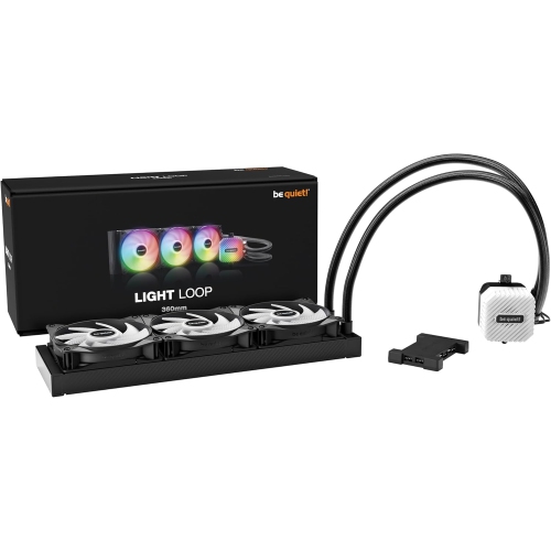 be quiet! Light Loop 360 mm Black Water Cooling for Heavily Overclocked Systems, 3x Light Wings LX 120 mm PWM High-Speed ARGB Fan, Extremely High