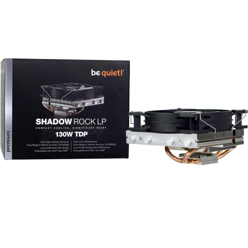 be quiet! Shadow Rock LP 130W TDP Low Profile CPU Cooler | Intel Compatible 1700 1200 1150 1151 1155 2011 Square ILM | AMD-AM4 | Silver | BK002