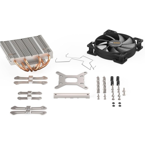 be quiet! Shadow Rock LP 130W TDP Low Profile CPU Cooler | Intel Compatible 1700 1200 1150 1151 1155 2011 Square ILM | AMD-AM4 | Silver | BK002