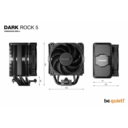 be quiet! Dark Rock 5 | High Airflow CPU Cooler | BK035
