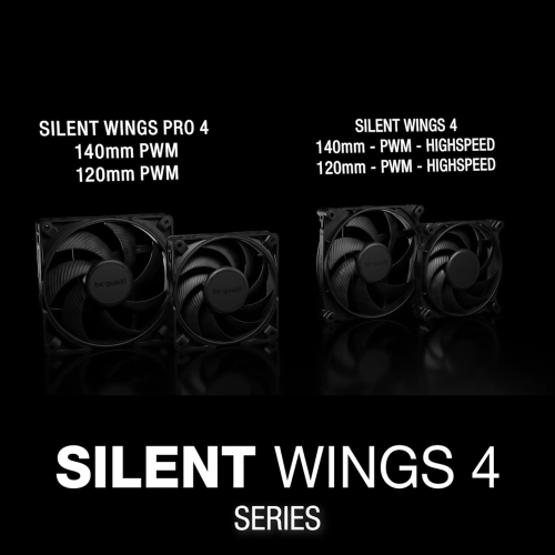 taisez-vous! Ventilateur silencieux Silent Wings Pro 4 140&nbsp;mm PWM haute vitesse 2400 Premium à faible bruit | 4 broches | BL099