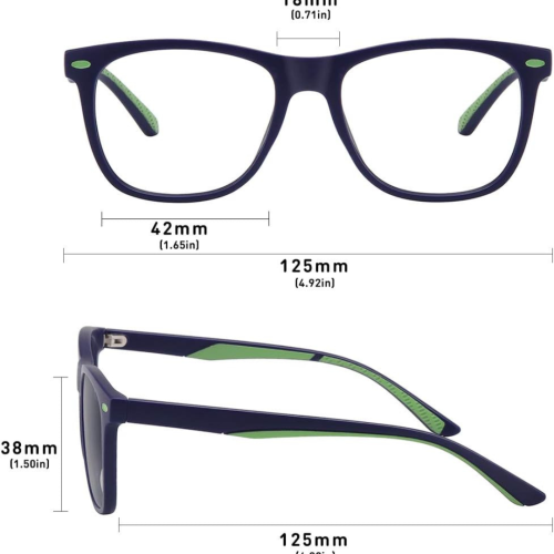 Kids Blue Light Blocking Glasses for Boys Girls with Case Lightweight TR Computer Gaming Eyeglasses Frame Anti Eyestrain