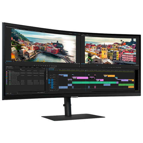 Moniteur FreeSync DEL incurvé VA QHD 100 Hz de 34 po de Samsung avec temps de réponse gris à gris de 5 ms - Noir