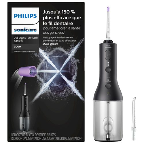 Philips SoniCare 3000 Power Cordless Electric Flosser - Black