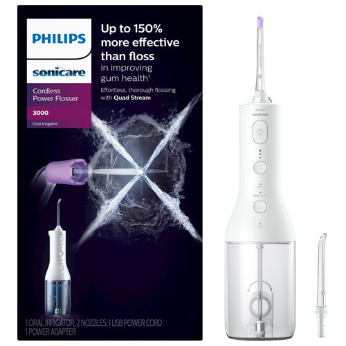 Philips SoniCare 3000 Power Cordless Electric Flosser (HX3826/21) - White