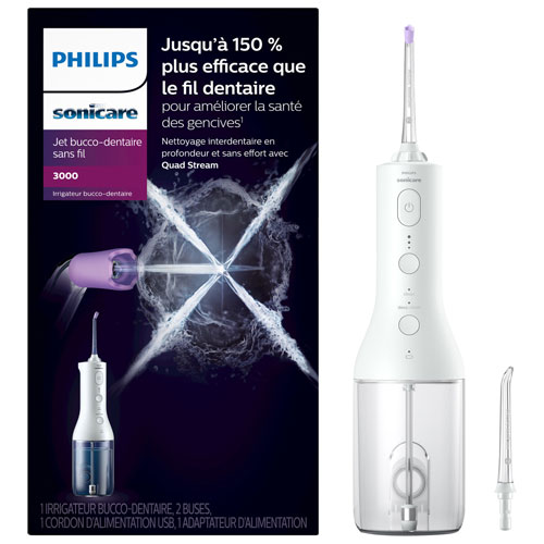 Philips SoniCare 3000 Power Cordless Electric Flosser (HX3826/21) - White