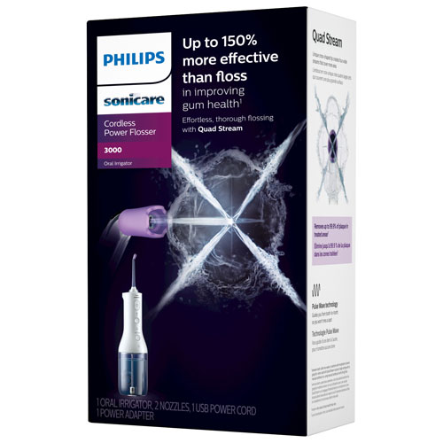 Philips SoniCare 3000 Power Cordless Electric Flosser (HX3826/21) - White